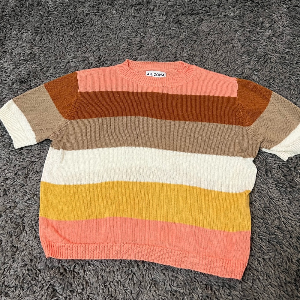 Cropped striped tee
